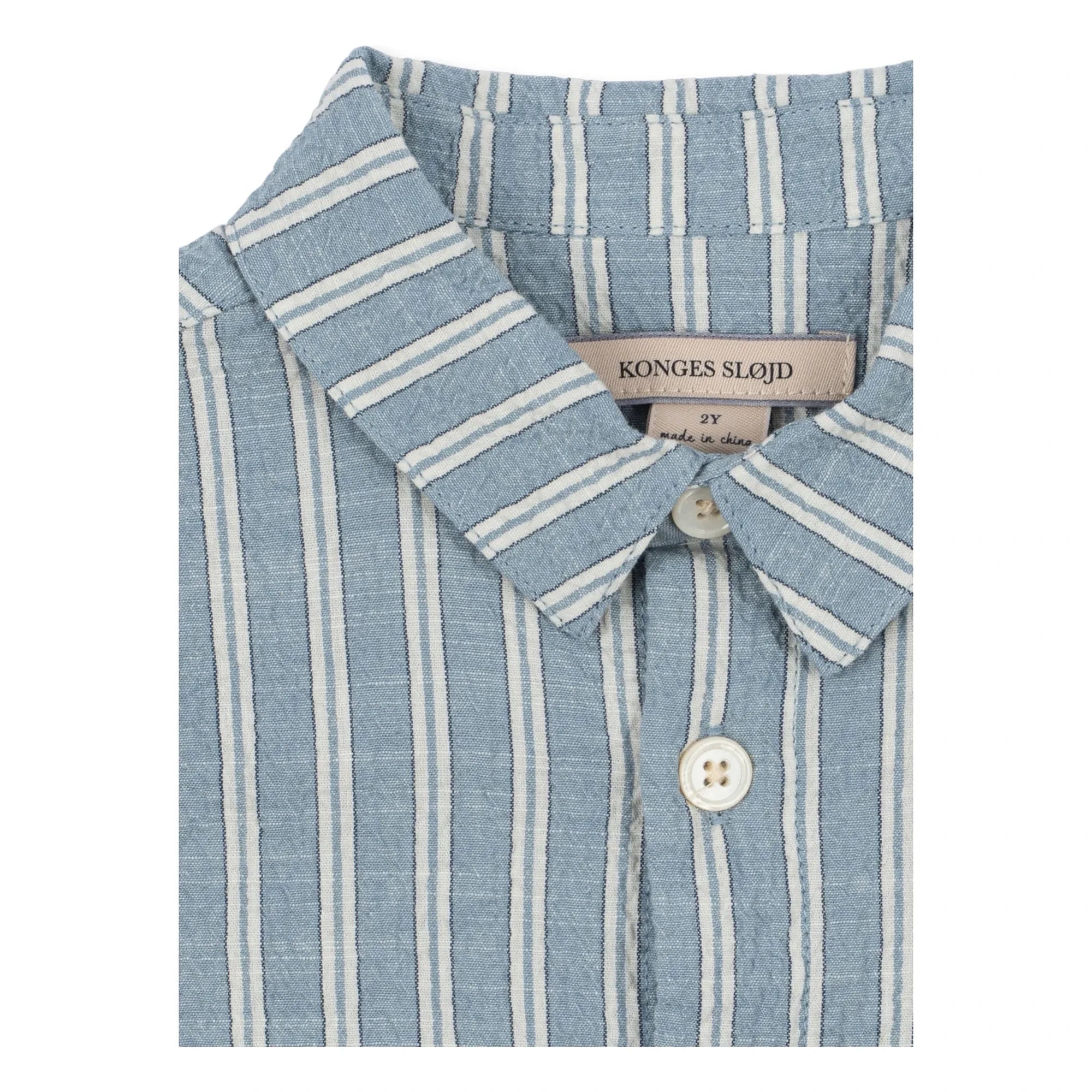 Konges Sløjd - Camisa a rayas de algodón orgánico Elliot | Azul