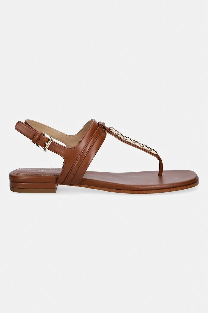 Sandalia plana de cuero para mujer Michael Michael Kors Marcia Thong