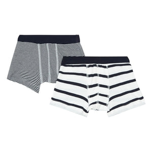 Petit Bateau - Pack de 2 braguitas slip de algodón orgánico a rayas | Azul