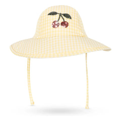 Konges Sløjd - Gorro de baño Etta con estampado de cerezas | Amarillo