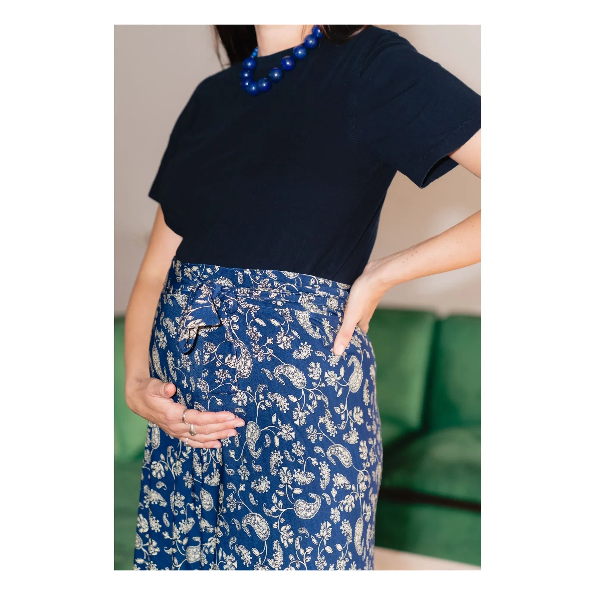 Paloma Collection - Falda de Embarazada Carlota Bandana | Azul