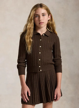 Ralph Lauren - Conjunto de chaleco y falda con logo | Marrón