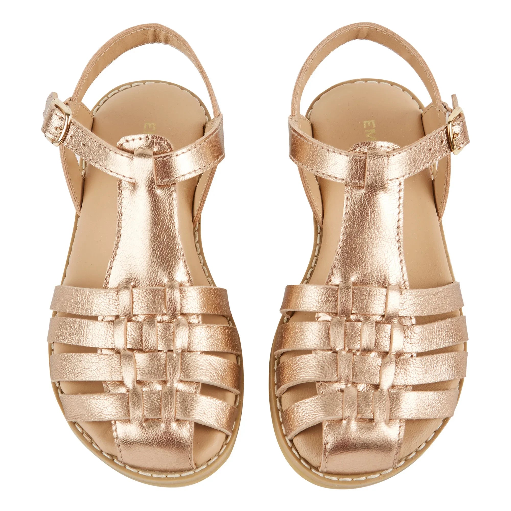 Emile et Ida - Sandalias de piel con tiras cruzadas | Dorado