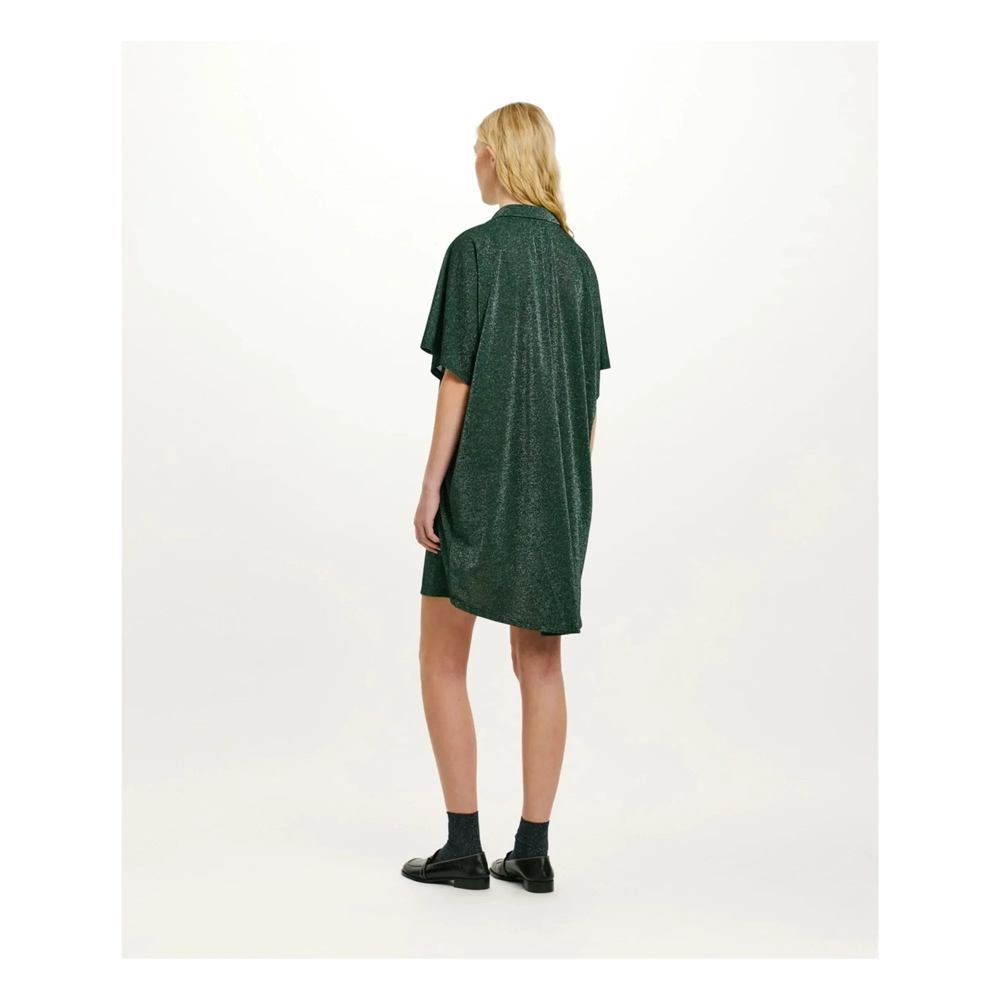 Momoni - Vestido Metálico Asado | Verde