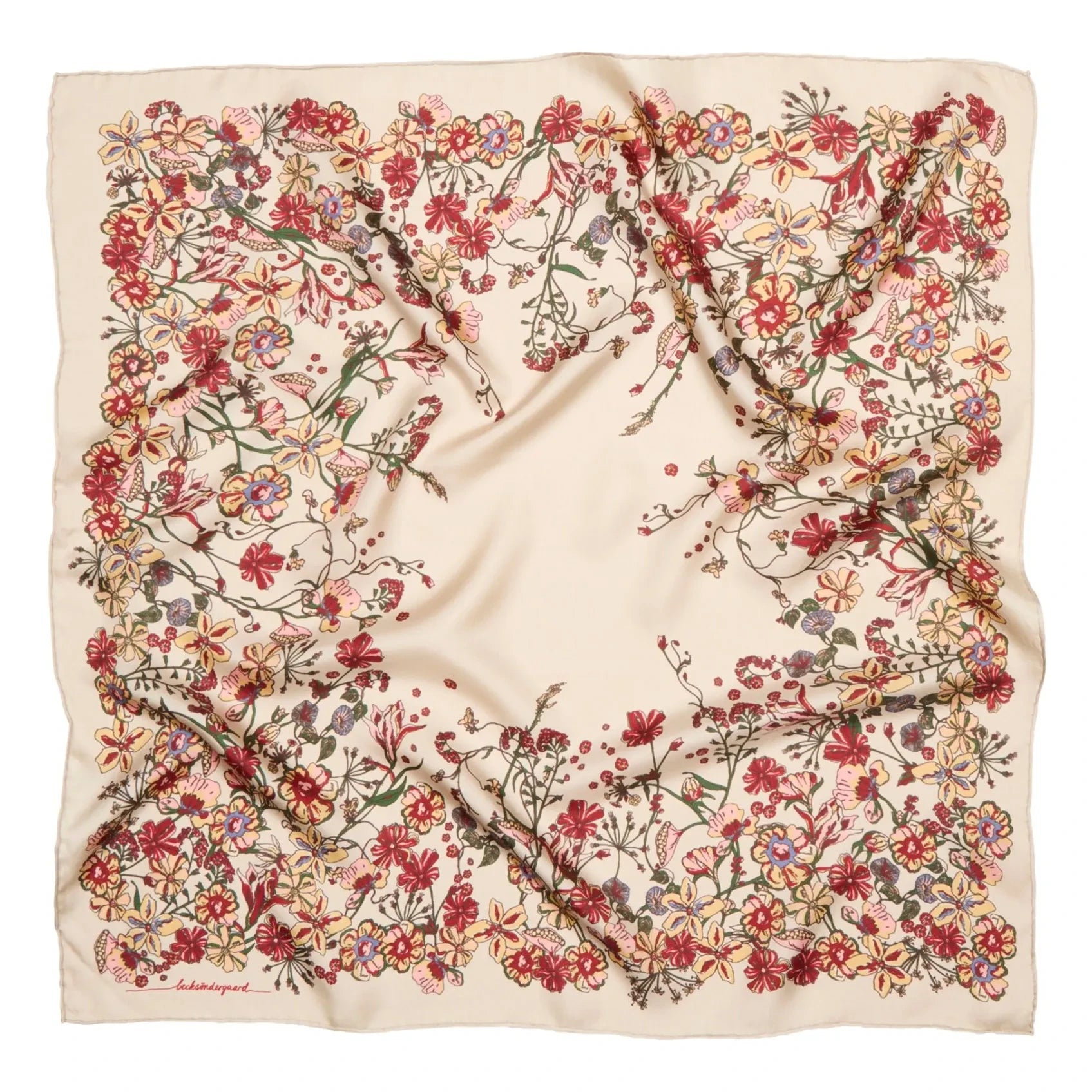 Becksöndergaard - Pañuelo de seda Floralia | Beige