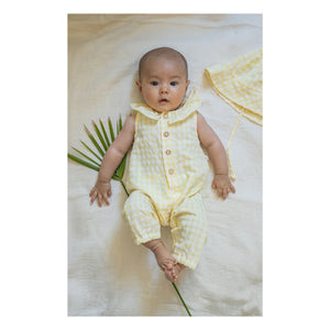 1+ en la familia - Mono Vichy Seersucker Egina | Amarillo claro