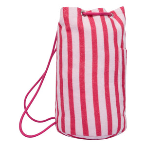 Jera Mini - Mochila de rayas con bolsillo para toallas | Rosa
