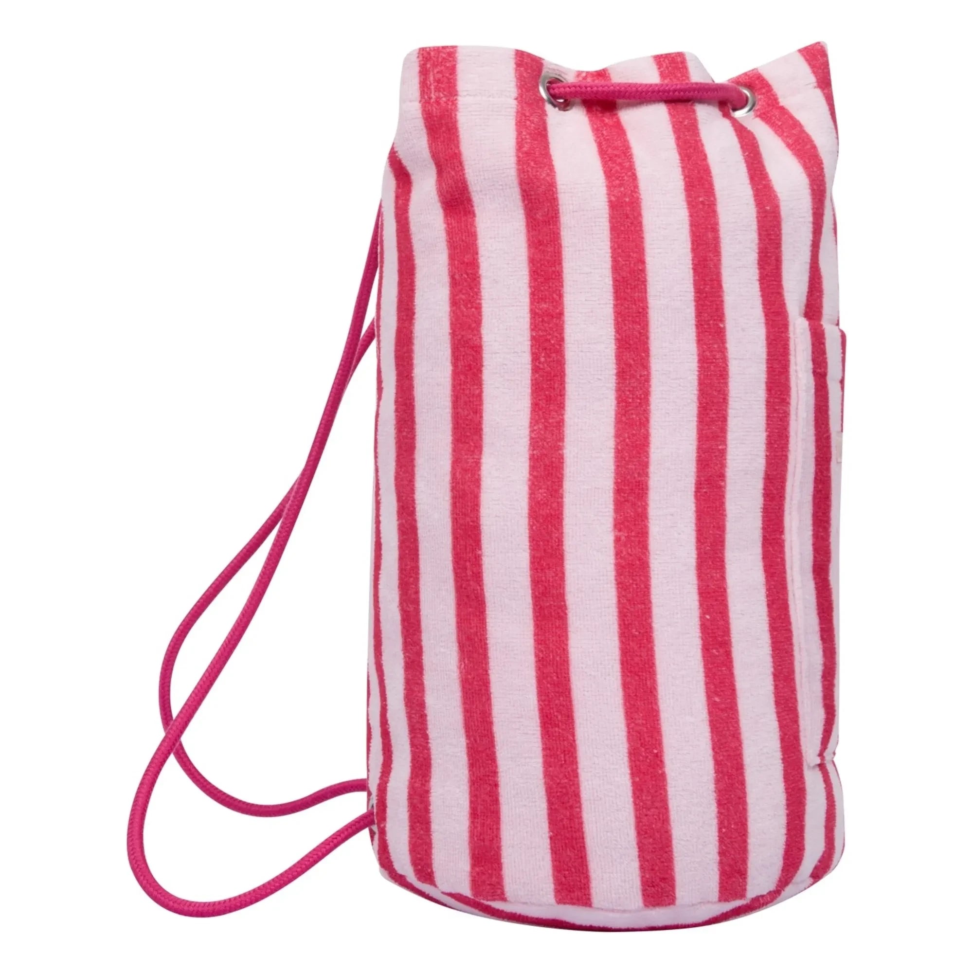 Jera Mini - Mochila de rayas con bolsillo para toallas | Rosa