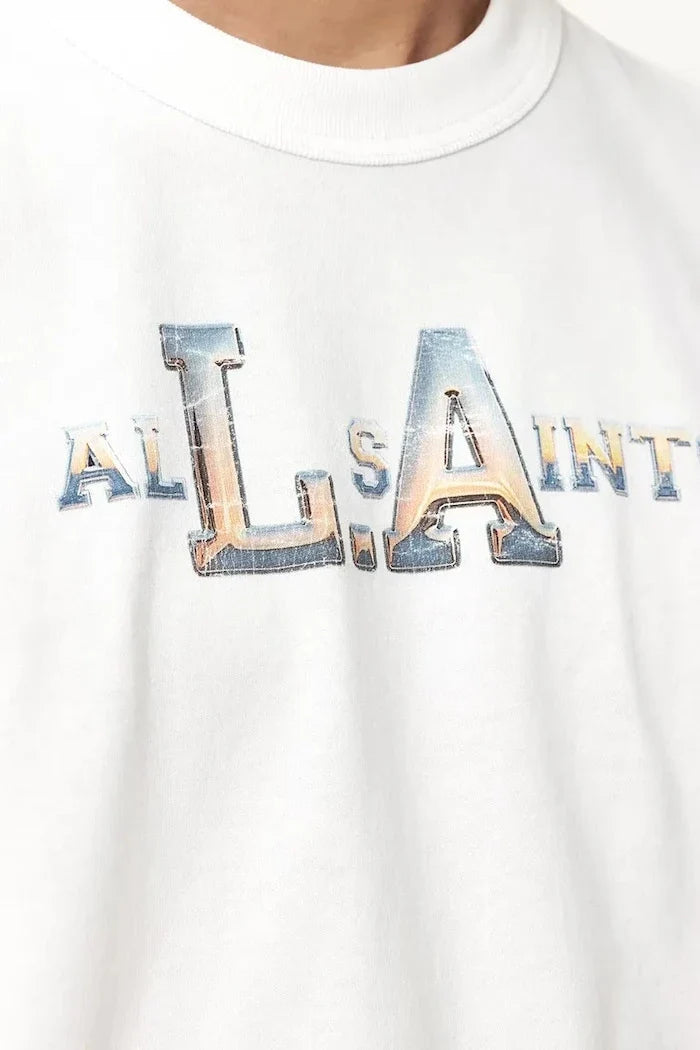 AllSaints camiseta de algodón para hombre ANGELINO