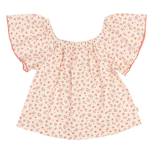 Búho - Blusa de seersucker con estampado floral | Melocotón