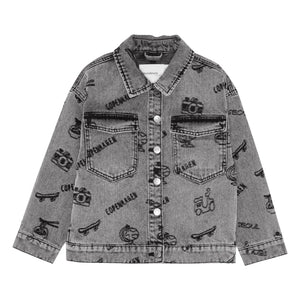 brunobruno nation - Chaqueta vaquera de algodón orgánico Lou Voyage | Gris