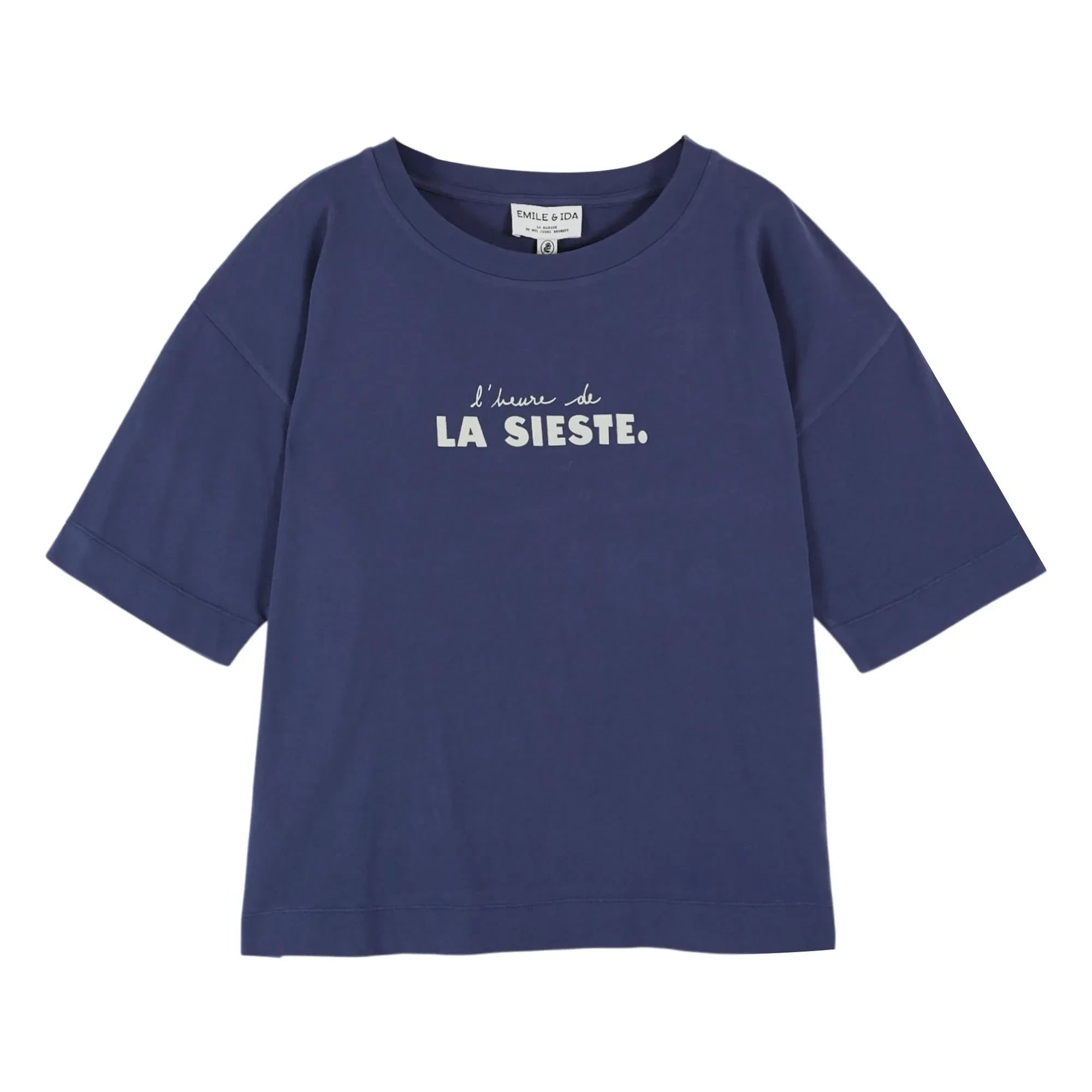 Emile et Ida - Camiseta de algodón orgánico La Sieste | Azul marino