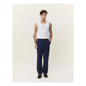 Les Deux - Pantalones Seersucker | Azul oscuro