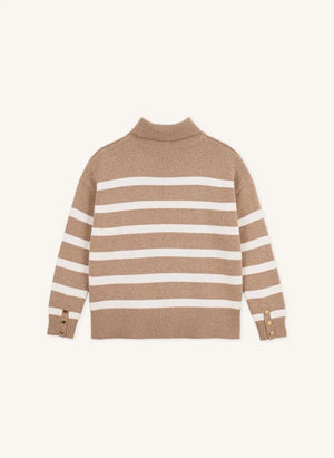 Petit Bateau - Jersey de Lanzadora a Rayas | Beige