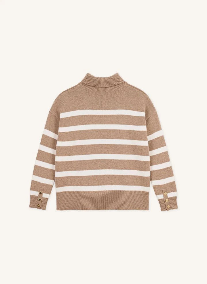 Petit Bateau - Jersey de Lanzadora a Rayas | Beige