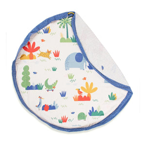 Play and Go - Noomad Puce et Pilou bolsa/alfombra de juego - Play&Go x Moulin Roty | Azul