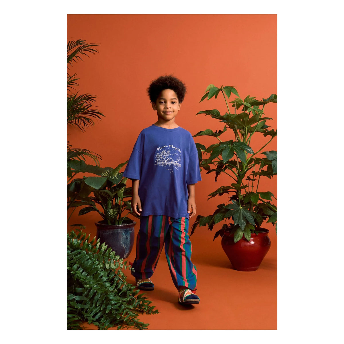 Maison Mangostan - Pantalones a rayas | Azul marino