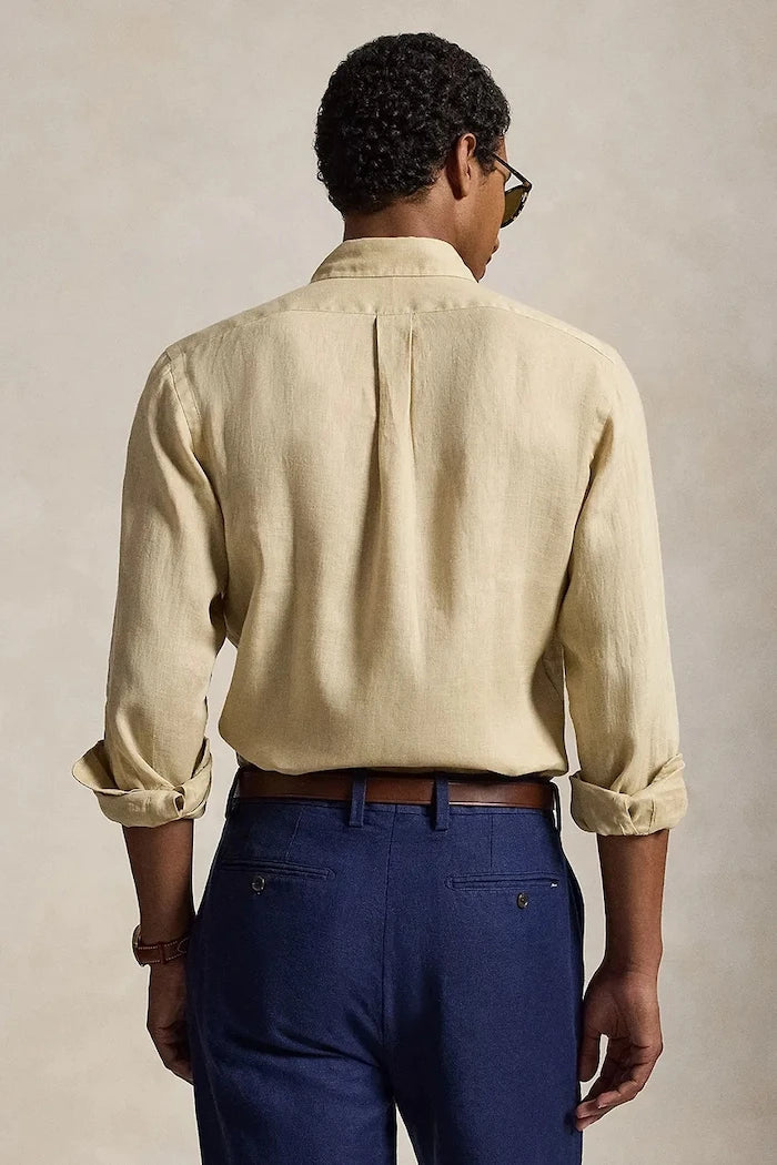 Camisa deportiva de lino de manga larga para hombre Polo Ralph Lauren