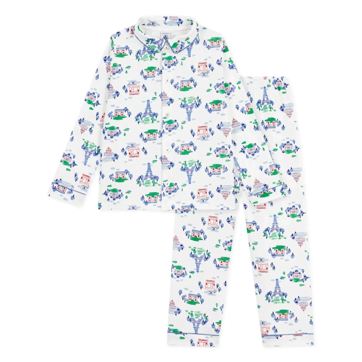 Petit Bateau - París Camisa de pijama de algodón orgánico | Blanco
