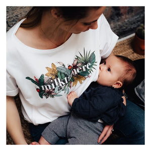 Tajinebanane - Camiseta de lactancia Milktamère | Blanco