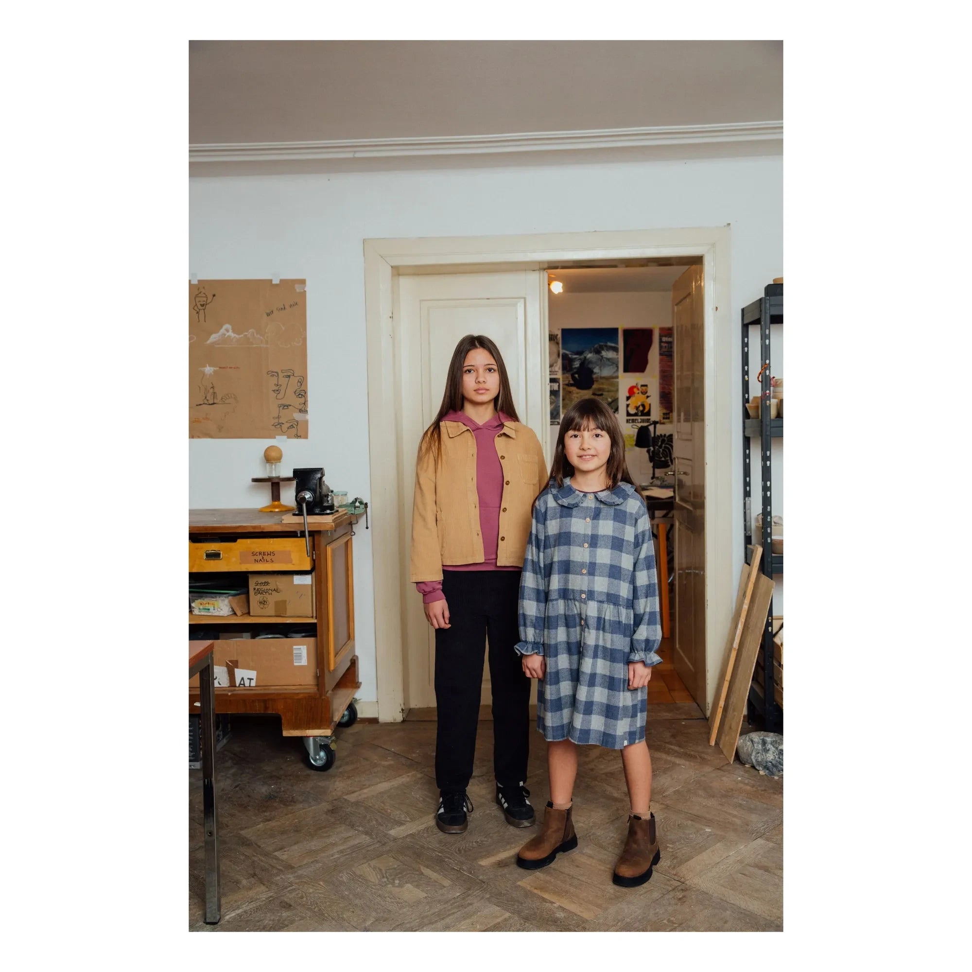 Matona - Carreaux Flanel Tencel Elbise | Mavi
