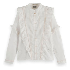 Scotch & Soda - Blusa con volantes | Crema