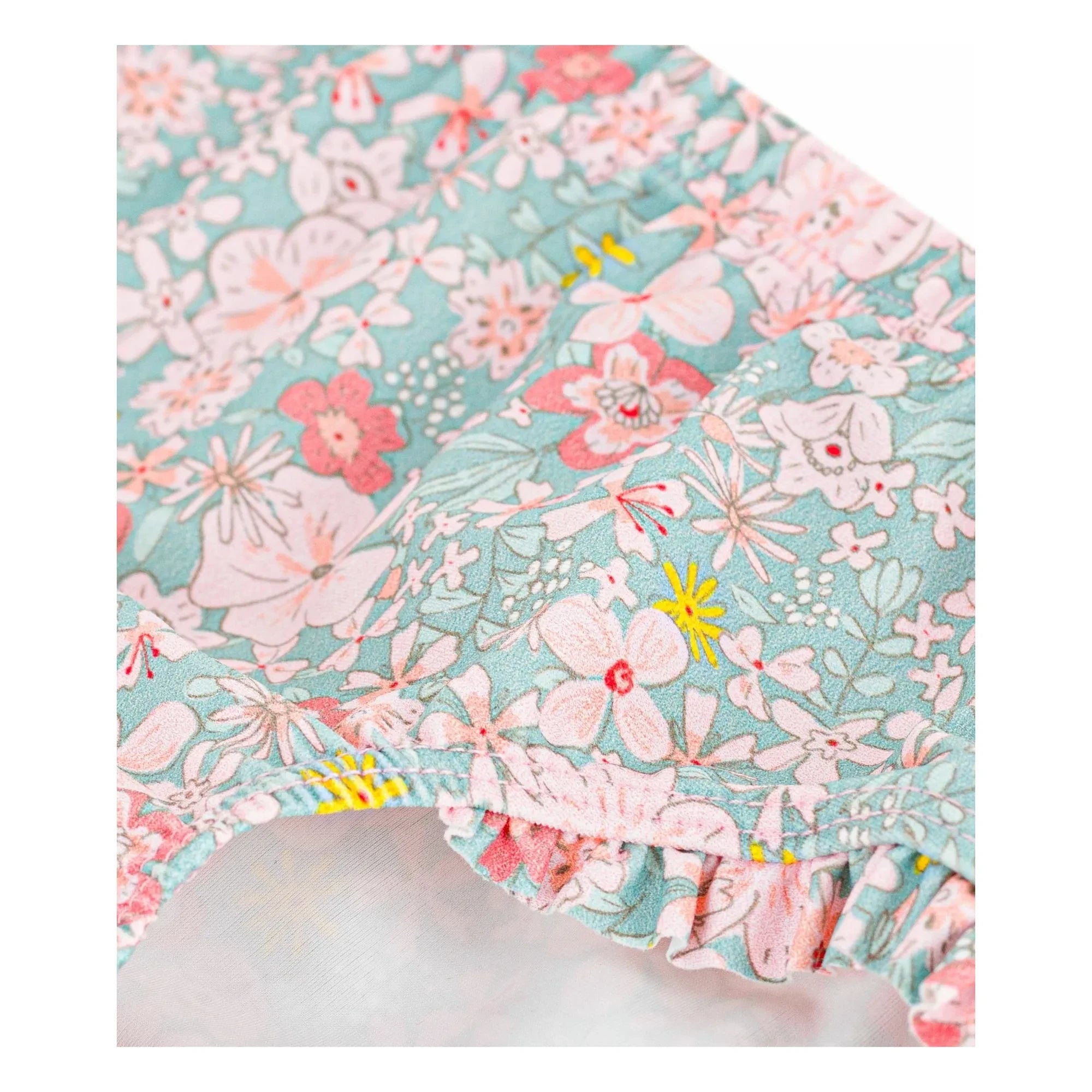 Petit Bateau - Parte de Abajo de Bikini Estampado Floral | Turquesa