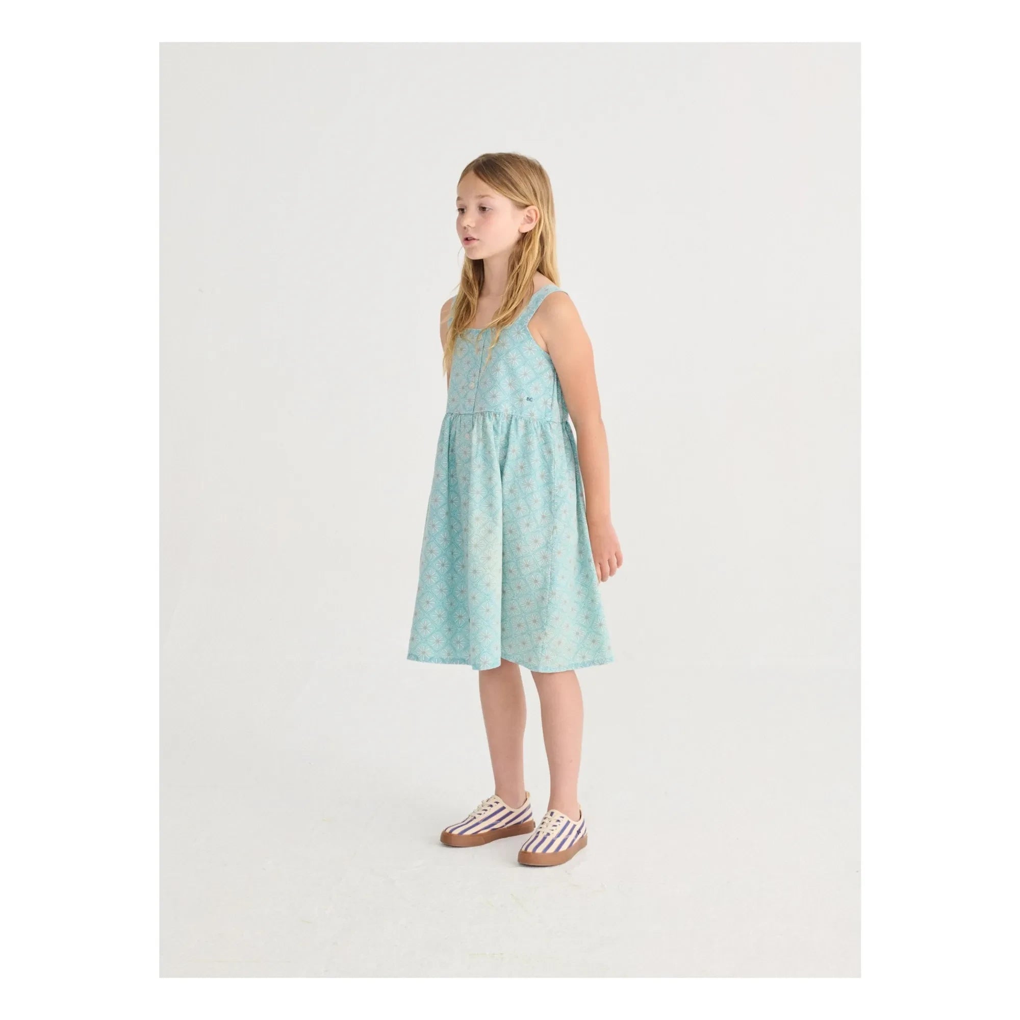 Bobo Choses - Vestido de algodón orgánico con margaritas | Azul claro