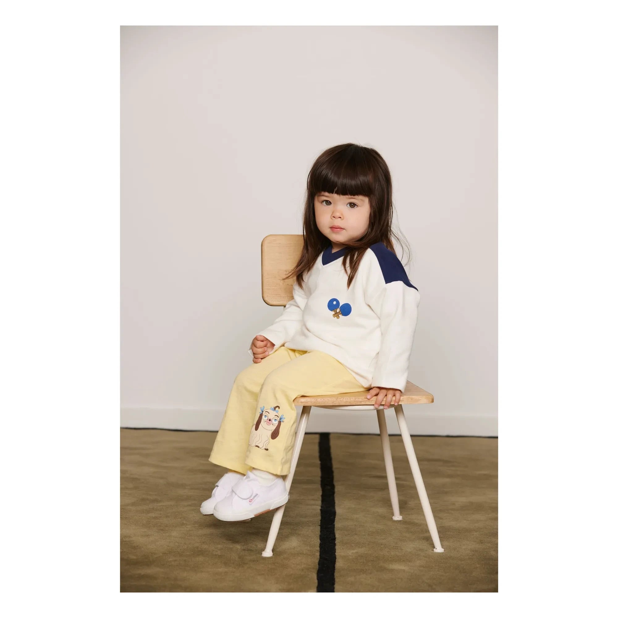 Mini Rodini - Sudadera de algodón orgánico Ping Pong | Blanco