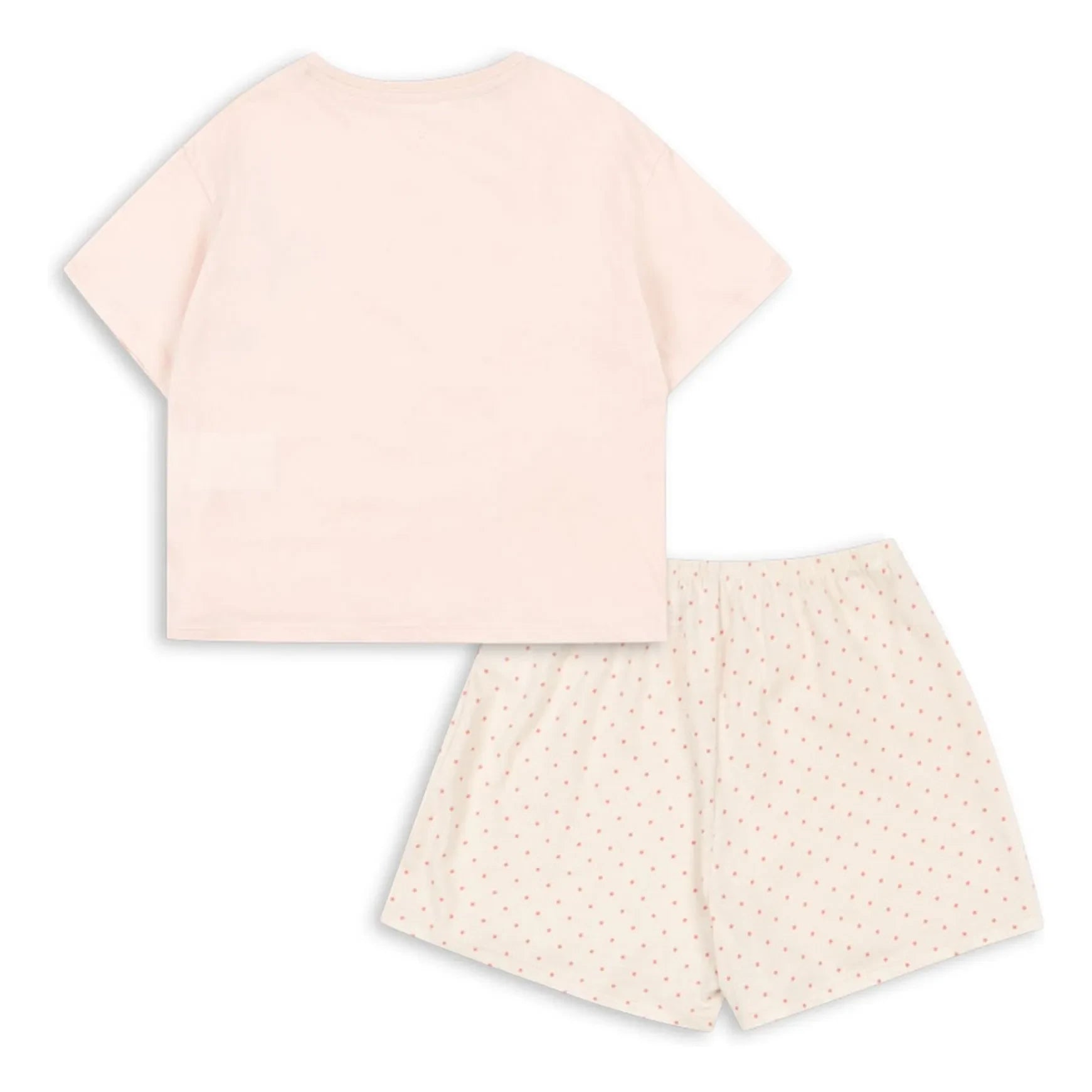 Konges Sløjd - Conjunto de camiseta y pantalón corto Famo Chats de algodón orgánico | Rosa pálido