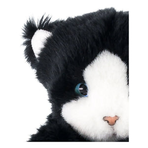 La Pelucherie - Peluche de gato Gustave 25 cm | Negro/Blanco
