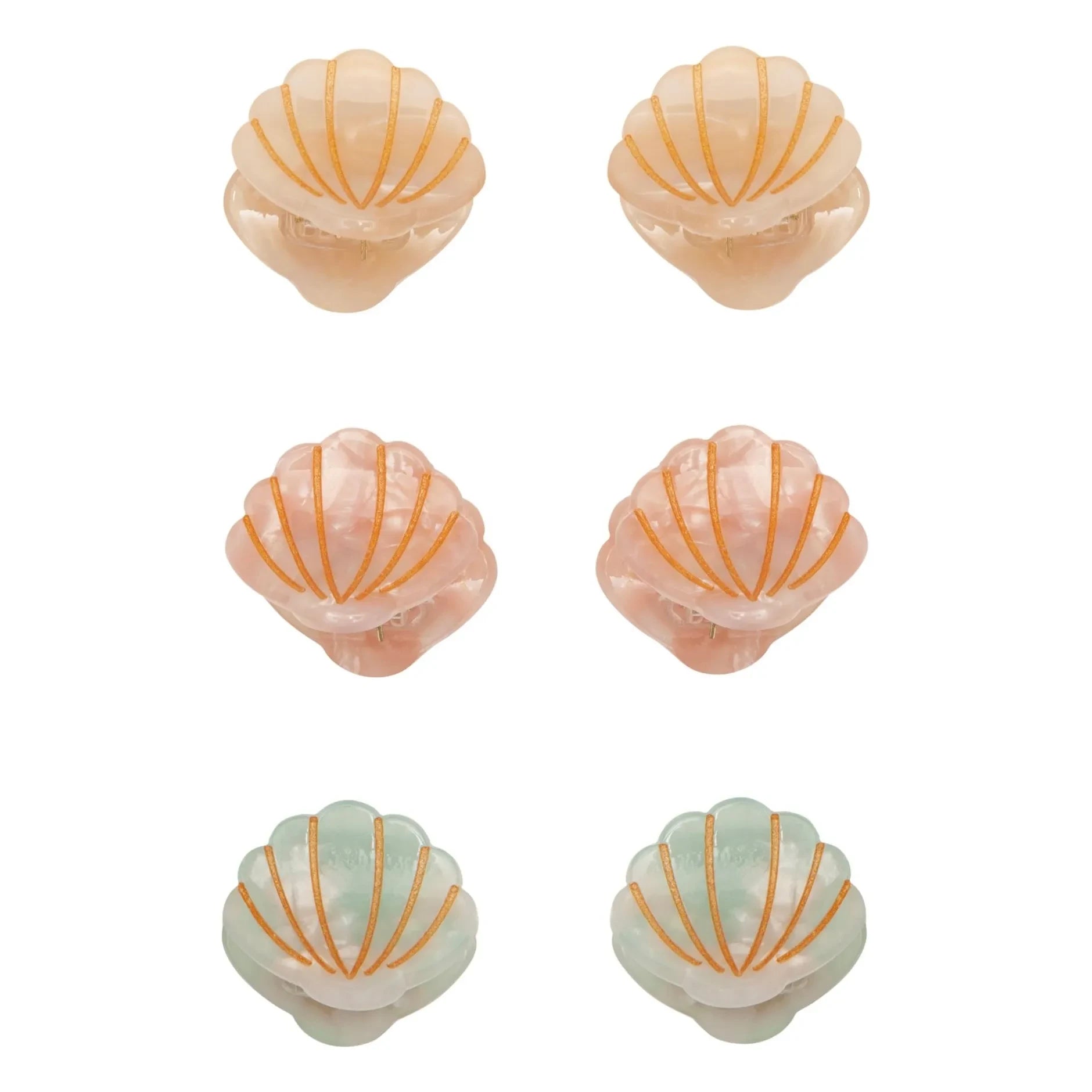 Mimi & Lula - Set de 6 pinzas mini conchas marinas | Crema