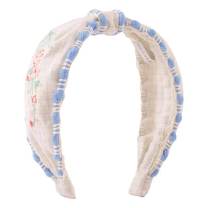 Gingersnaps - Diadema bordada Delta Keten | Blanco
