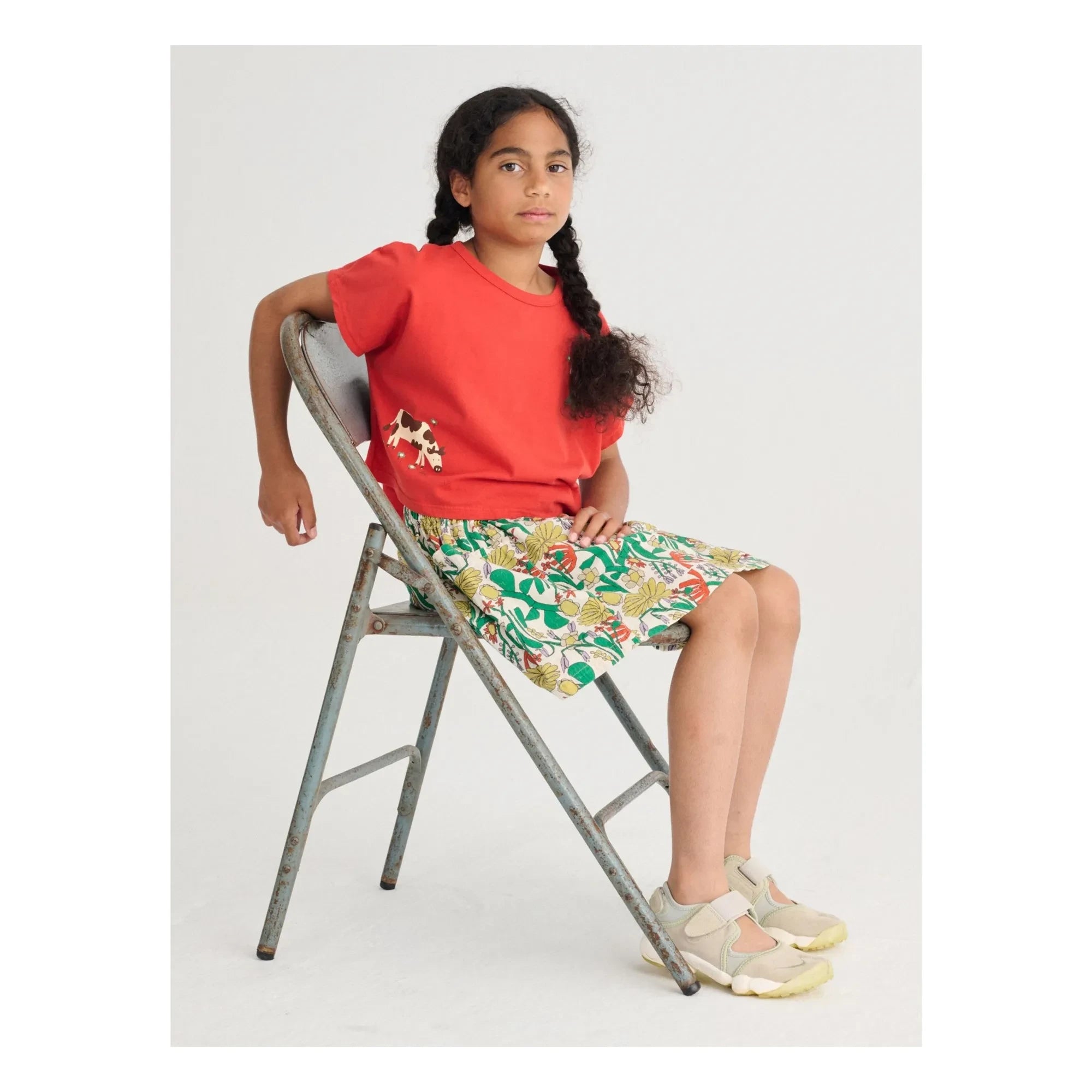 Bobo Choses - Falda de algodón orgánico con estampado de flores | Blanco