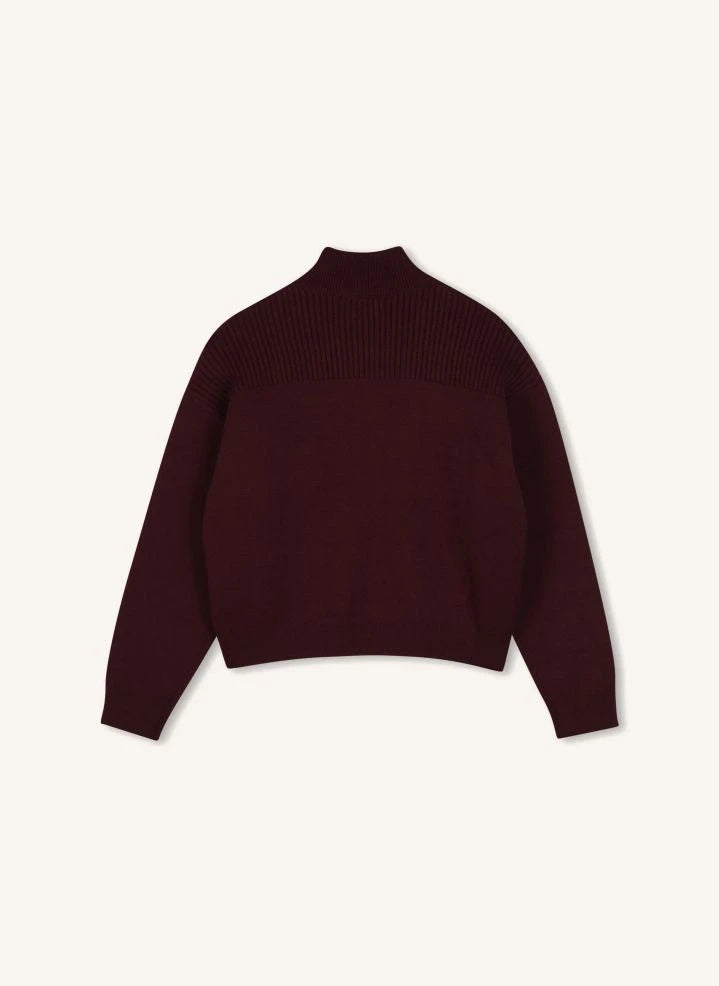Chloé - Jersey de cuello alto en algodón orgánico | Morado