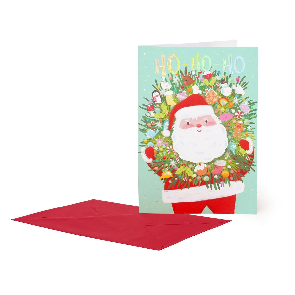 Legami - Tarjeta de Felicitación de Coronita de Santa Claus - Tarjeta de Felicitación