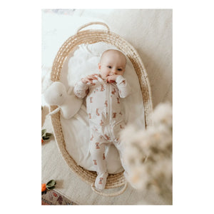 Petit Lem - Pijama de algodón orgánico y modal, estampado de conejos | Beige