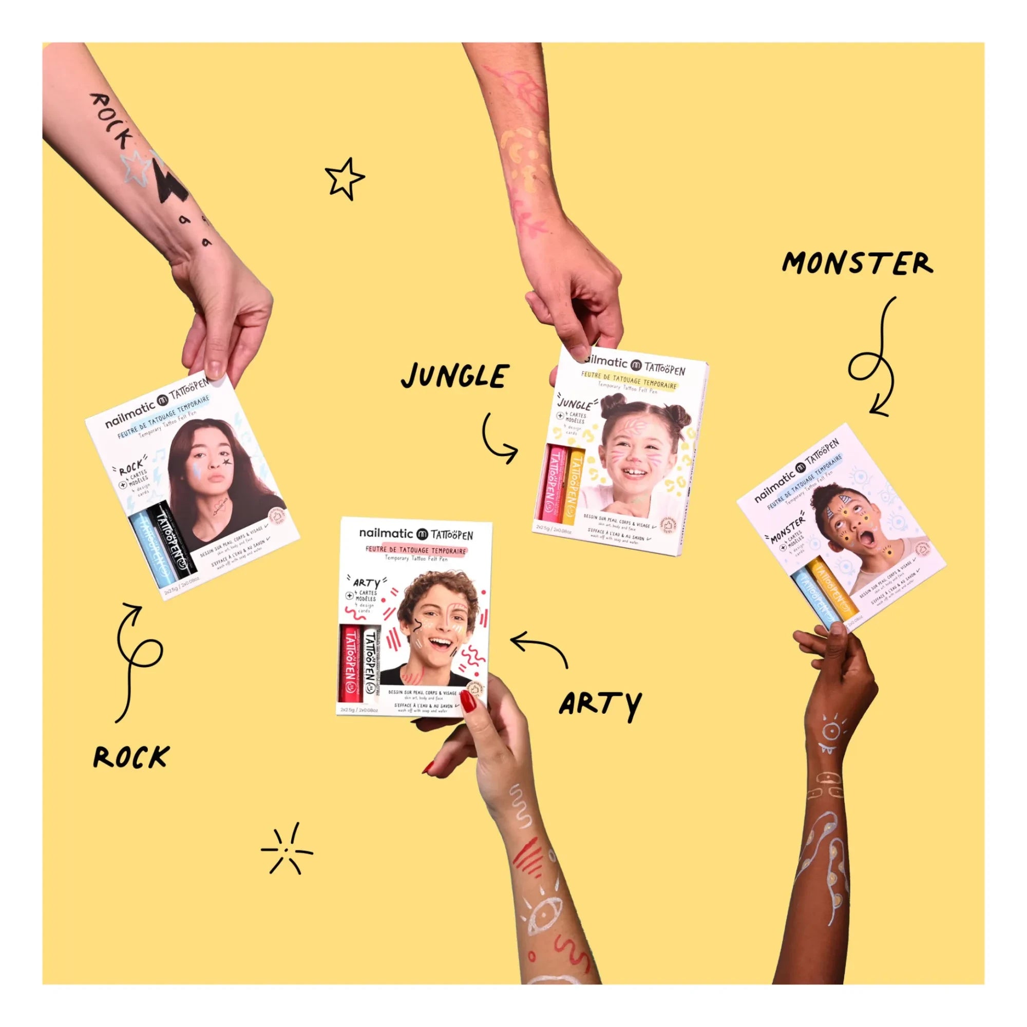 Nailmatic Kids - Tattoopen Arty Tattoo Kit Duo de Fieltros