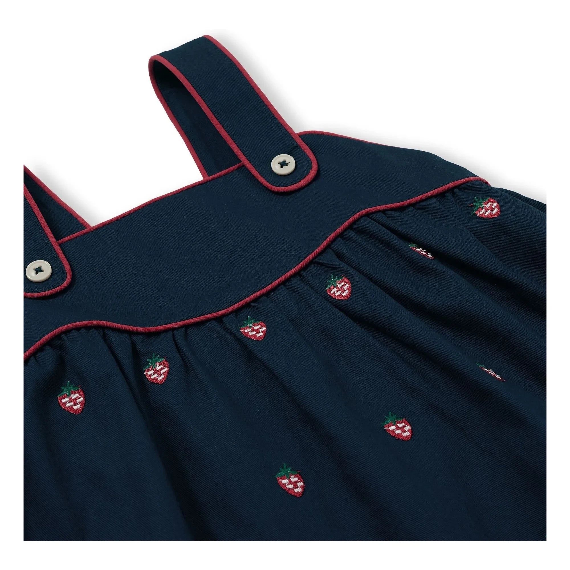Goldie + Ace - Vestido con volantes de fresas | Azul marino