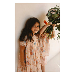 Lilinoa - Vestido de Voile de Algodón con Estampado Floral Maeva | Melocotón