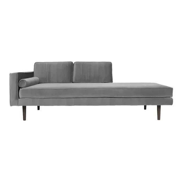 Broste Copenhague - Sillón tapizado de terciopelo Wind | Gris piedra