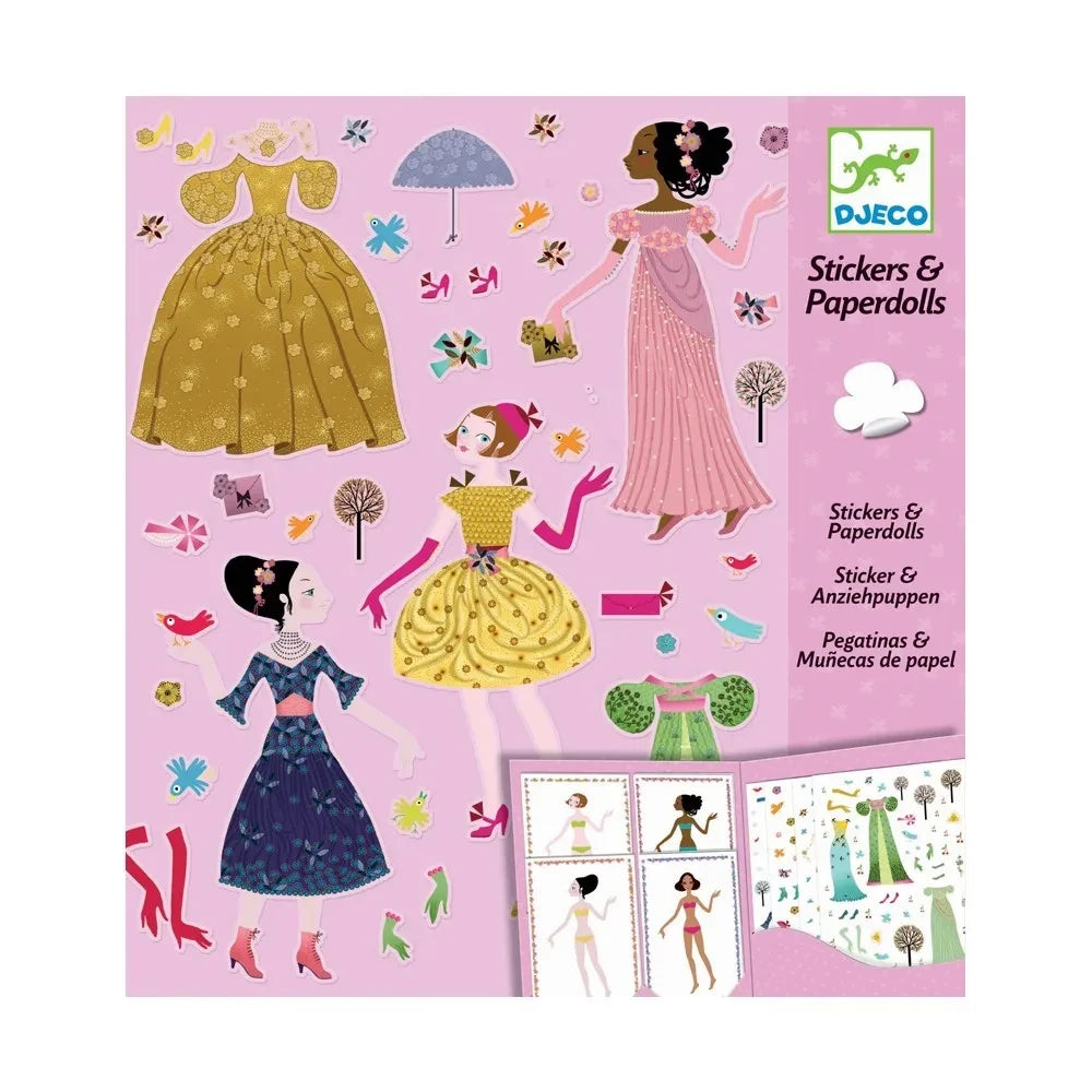 Djeco - Vestidos de las 4 estaciones - Pegatinas y muñecas de papel