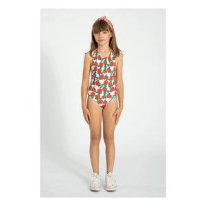Piupiuchick - Bañador texturizado tipo halter, Rosas, Fibras recicladas | Crudo
