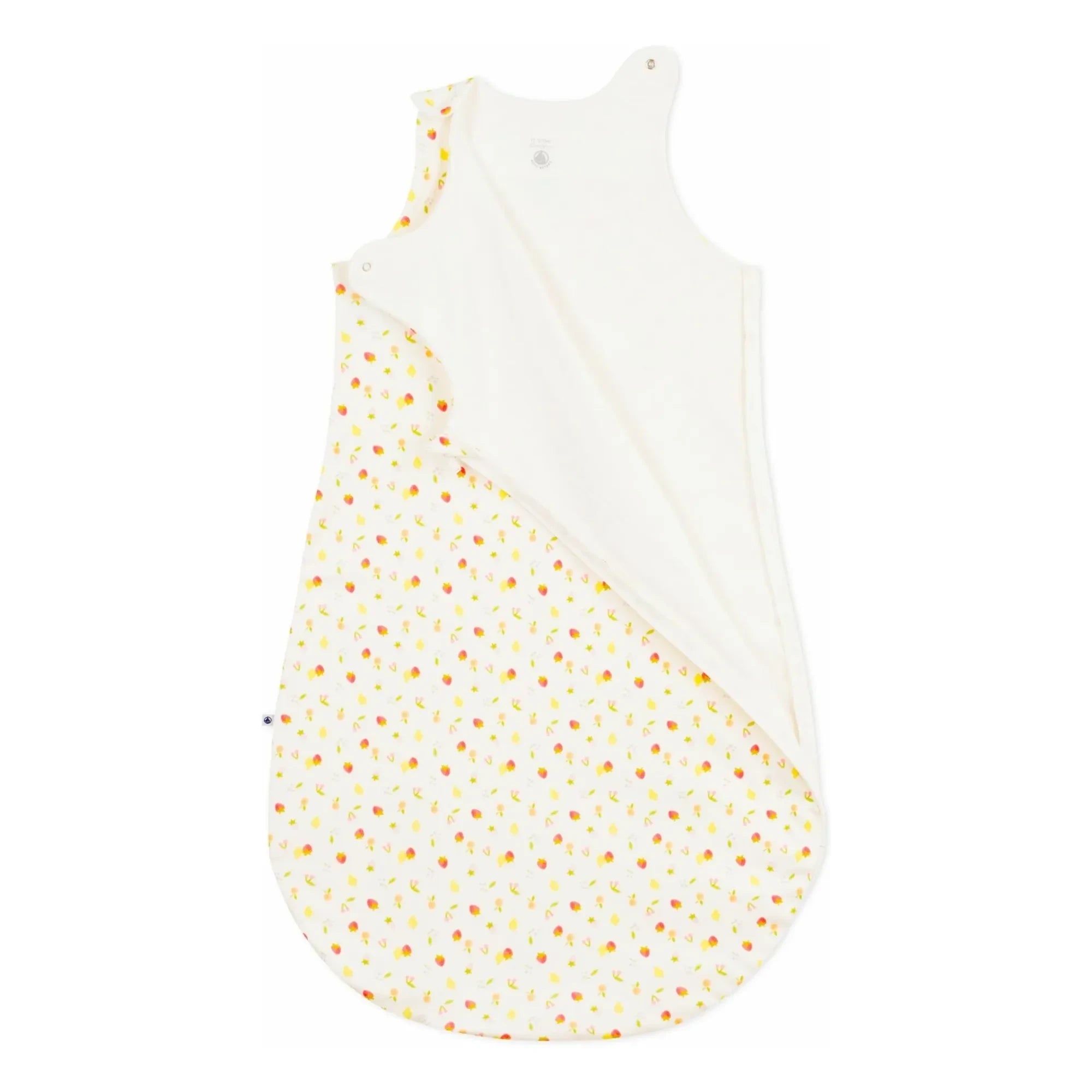 Petit Bateau - Saco de dormir de algodón orgánico con frutas | Crudo