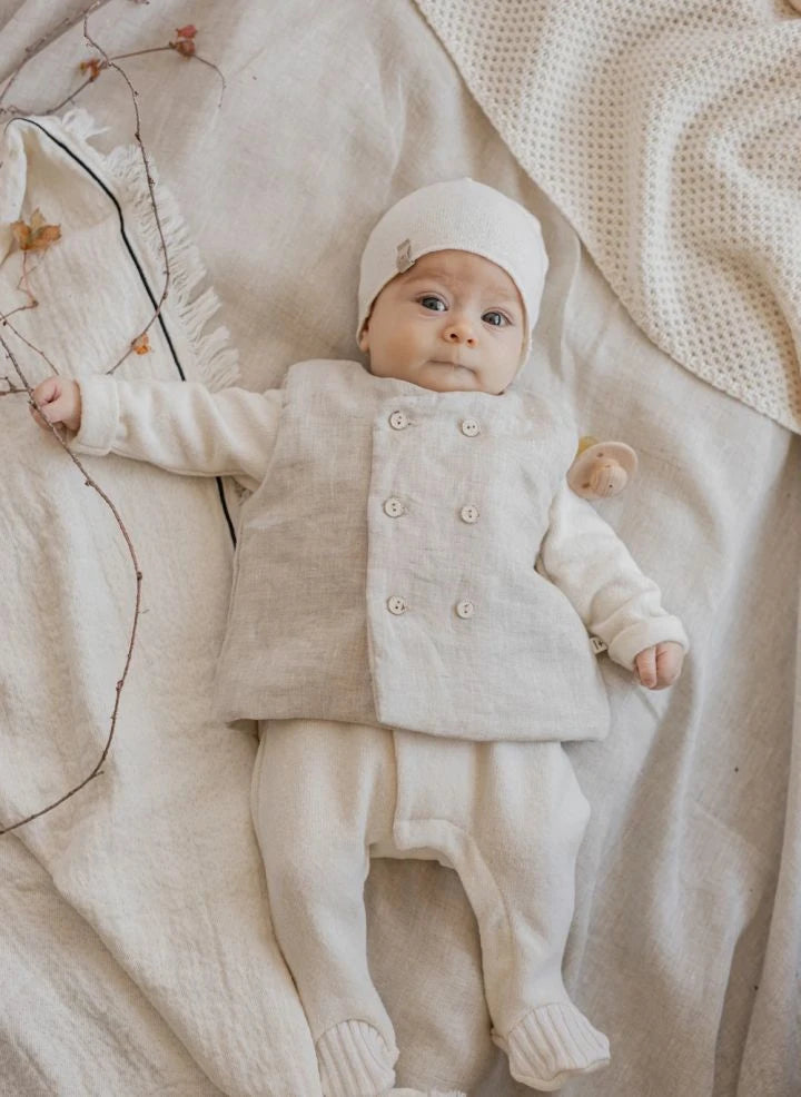 1+ in the family - Chaleco de lino y bambú Elias | Beige