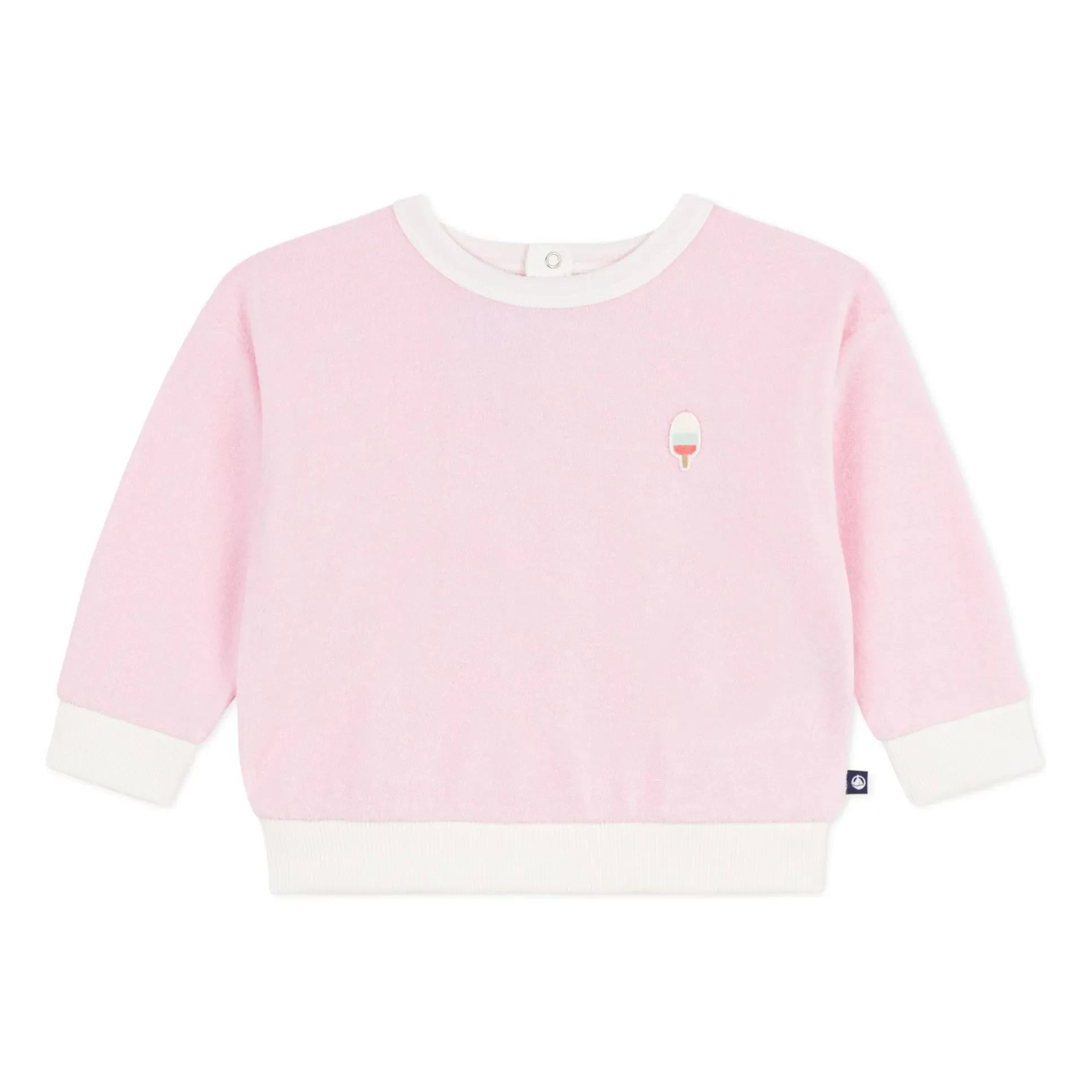 Petit Bateau - Sudadera de felpa rosa