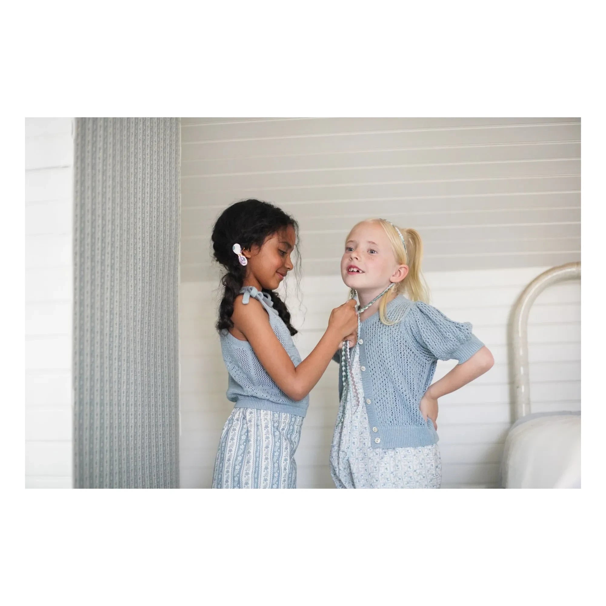 Soor Ploom - Camiseta de algodón orgánico June Fleurs | Azul hielo