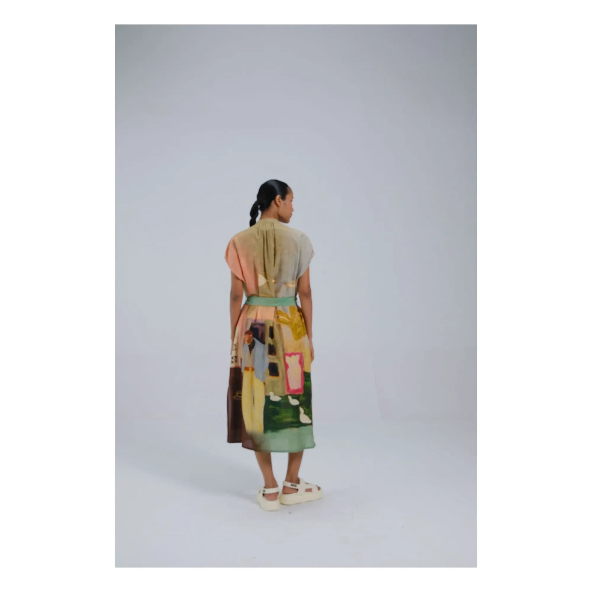 CORD - Vestido Túnica de Seda y Algodón | Verde