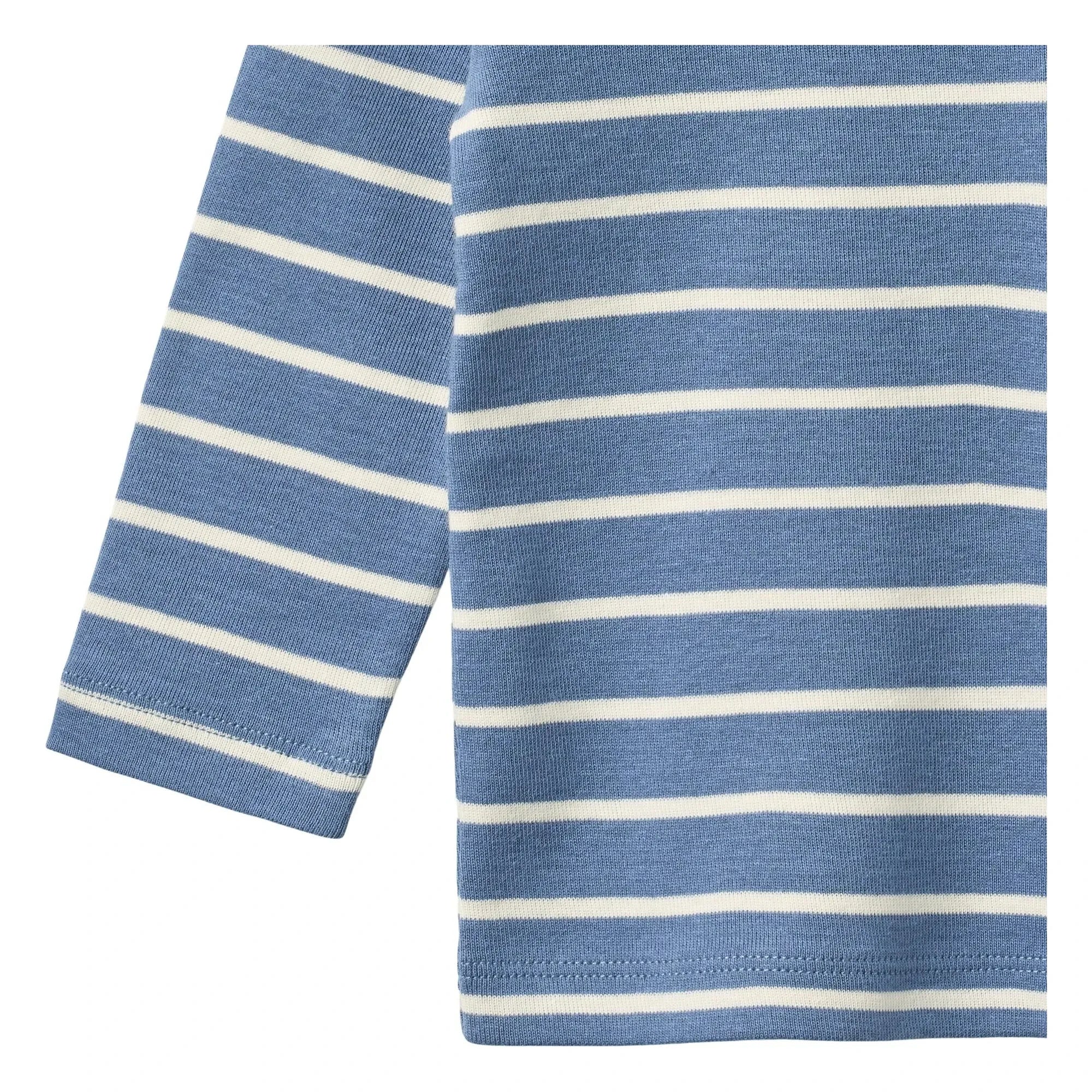 Trigo - Camiseta de algodón orgánico a rayas Stig para bebé | Azul