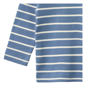 Trigo - Camiseta de algodón orgánico a rayas Stig para bebé | Azul